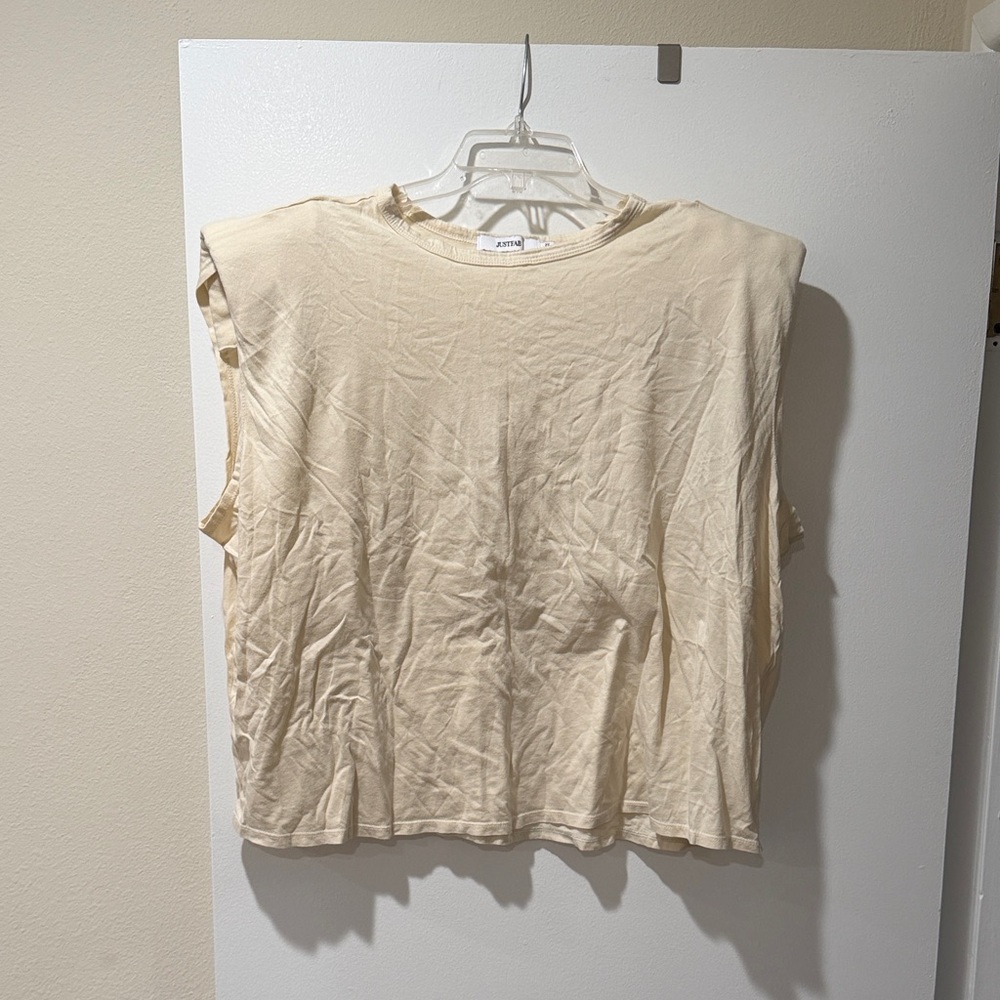 Sleeveless Crewneck Tee - Cream